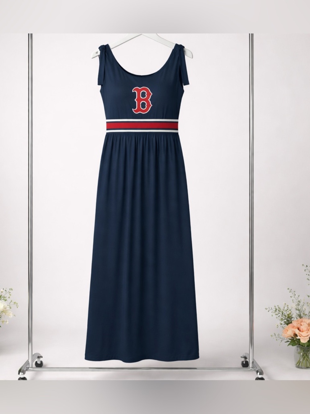 NWOT MLB Women’s Navy Boston Red Sox Tank Maxi Dress - Size Large - Picture 2 of 7